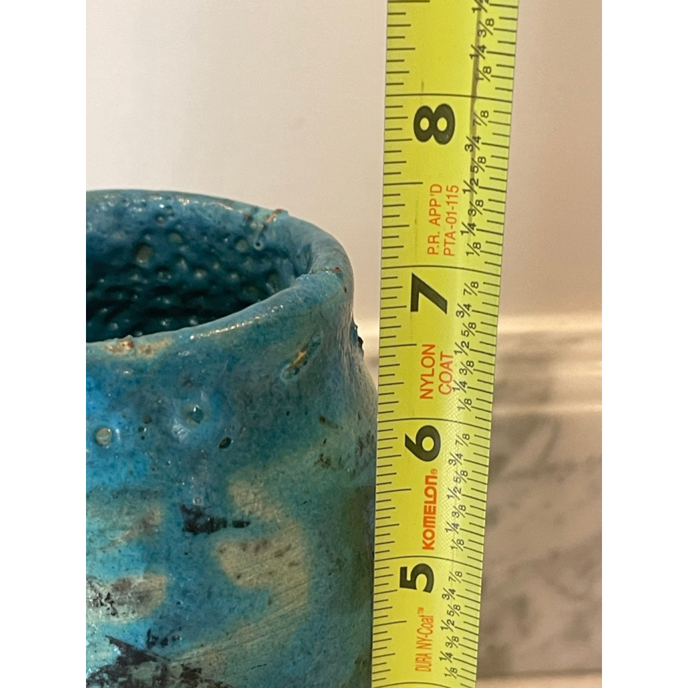 1989 Signed Studio Pottery Vase “Presence” by Czyzeuwski Teal Crater Glaze - Picture 10 of 10